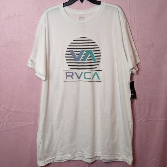 RVCA White Short Sleeve Logo Graphic Tee size XXL - Picture 1 of 5